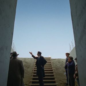 Screengrab of the Brutalist with 'Community Spaces' overlaid.